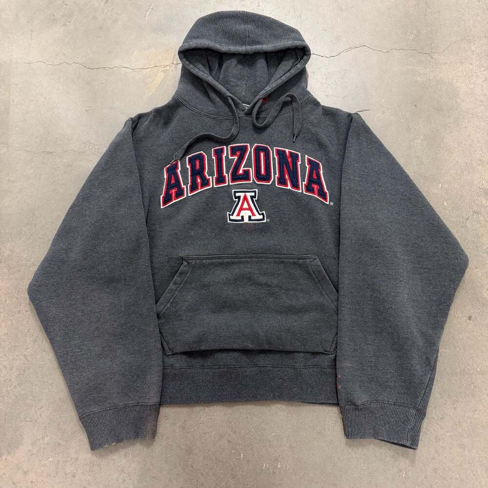 Arizona Wildcats Hoodie Colosseum Grey Spell Out NCAA College Vintage